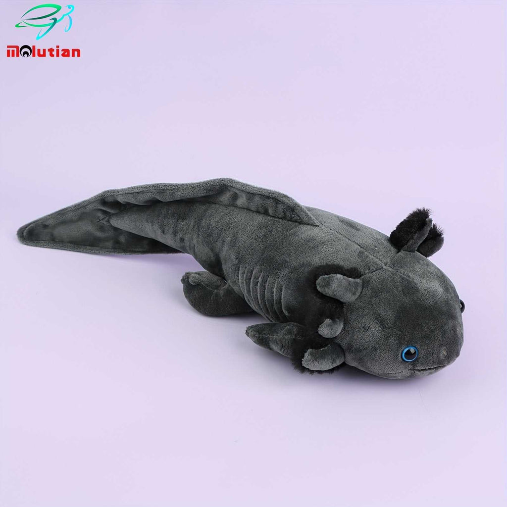 MOLUTIAN Cuddly Axolotl Plush Toy - 16.53" Realistic Cartoon Ambystoma, Soft Polyester, Perfect for Home Decor & Birthday Gifts - Available in Gray, White, Blue, Yellow, Black - Kendoro