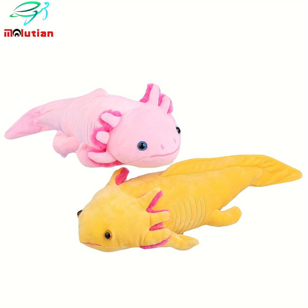 MOLUTIAN Cuddly Axolotl Plush Toy - 16.53" Realistic Cartoon Ambystoma, Soft Polyester, Perfect for Home Decor & Birthday Gifts - Available in Gray, White, Blue, Yellow, Black - Kendoro