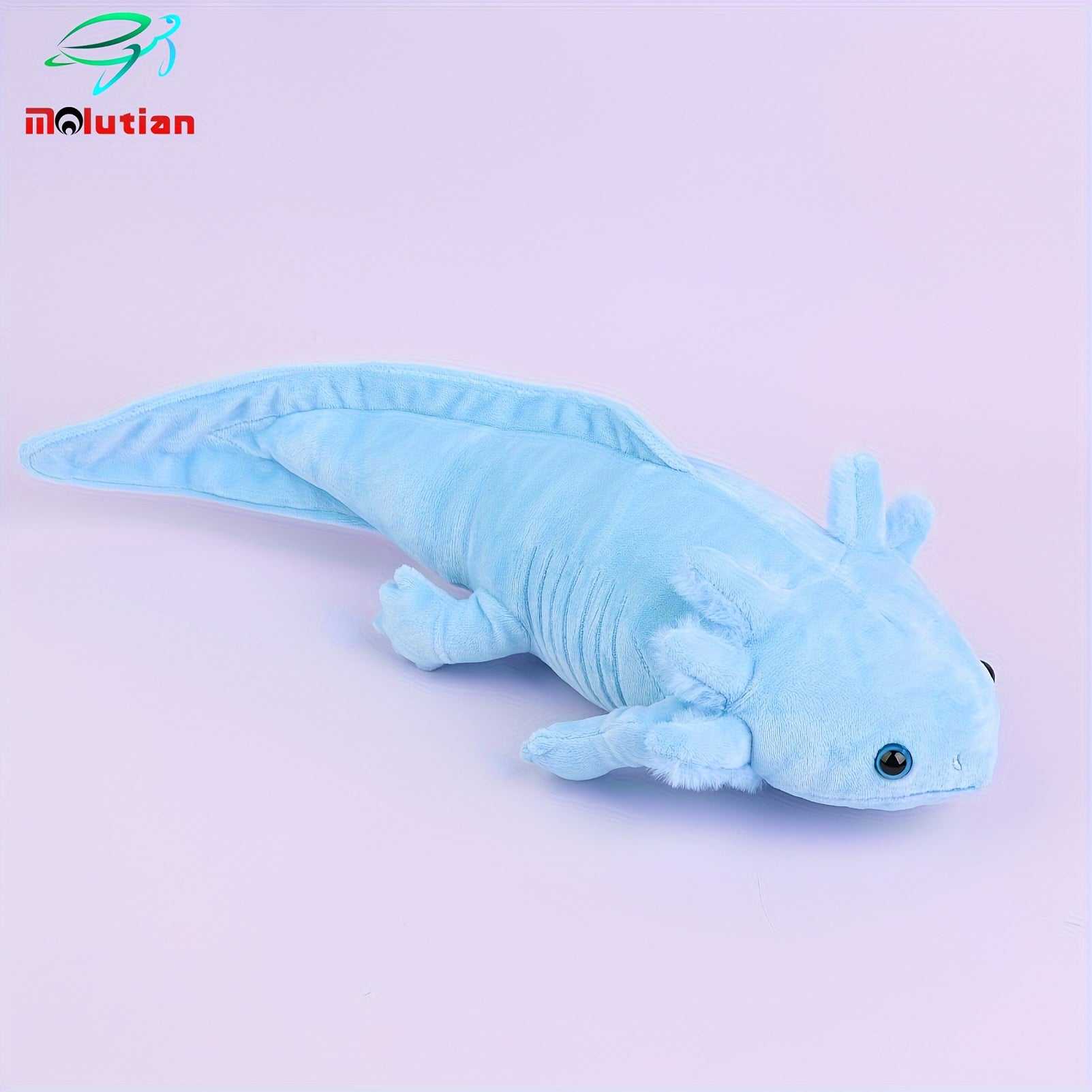 MOLUTIAN Cuddly Axolotl Plush Toy - 16.53" Realistic Cartoon Ambystoma, Soft Polyester, Perfect for Home Decor & Birthday Gifts - Available in Gray, White, Blue, Yellow, Black - Kendoro