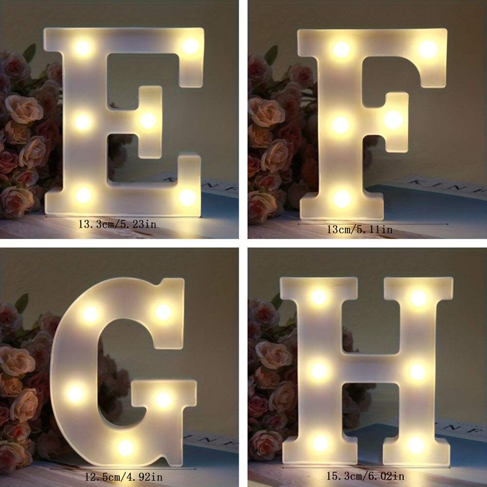 1pc Alphabet Letter LED Lights Luminous Number Lamp Decor, Battery Night Ligh, t For Home Wedding Birthday Christmas Party Decoration Letters Numbers Light, Home Decor - Kendoro