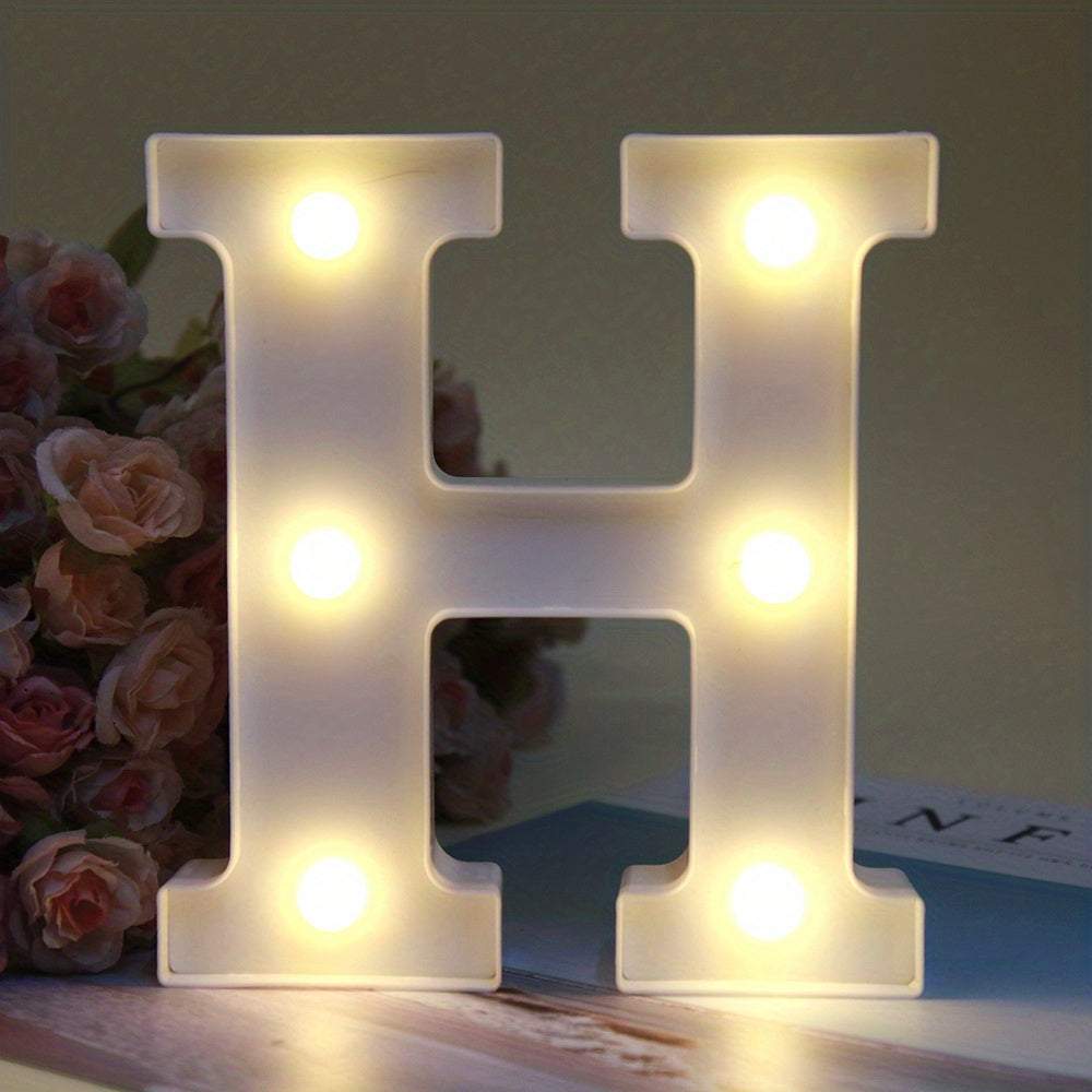 1pc Alphabet Letter LED Lights Luminous Number Lamp Decor, Battery Night Ligh, t For Home Wedding Birthday Christmas Party Decoration Letters Numbers Light, Home Decor - Kendoro