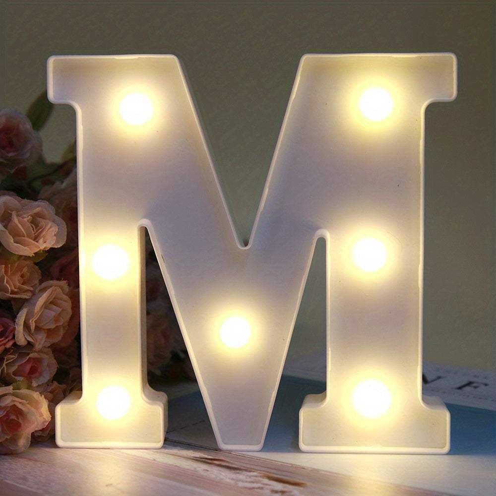 1pc Alphabet Letter LED Lights Luminous Number Lamp Decor, Battery Night Ligh, t For Home Wedding Birthday Christmas Party Decoration Letters Numbers Light, Home Decor - Kendoro