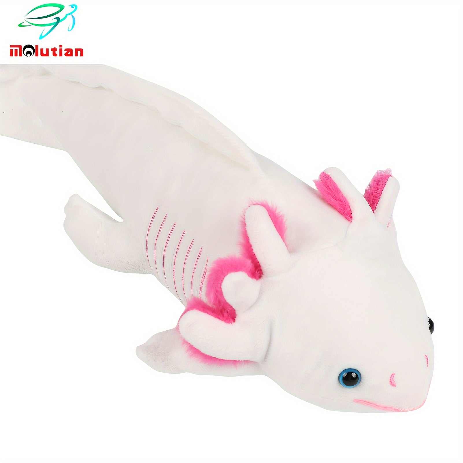 MOLUTIAN Cuddly Axolotl Plush Toy - 16.53" Realistic Cartoon Ambystoma, Soft Polyester, Perfect for Home Decor & Birthday Gifts - Available in Gray, White, Blue, Yellow, Black - Kendoro