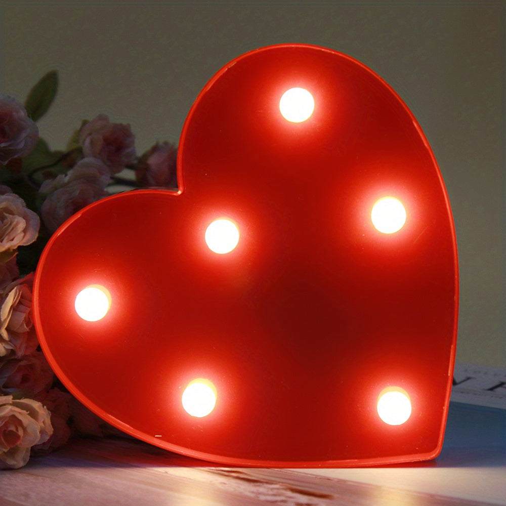 1pc Alphabet Letter LED Lights Luminous Number Lamp Decor, Battery Night Ligh, t For Home Wedding Birthday Christmas Party Decoration Letters Numbers Light, Home Decor - Kendoro