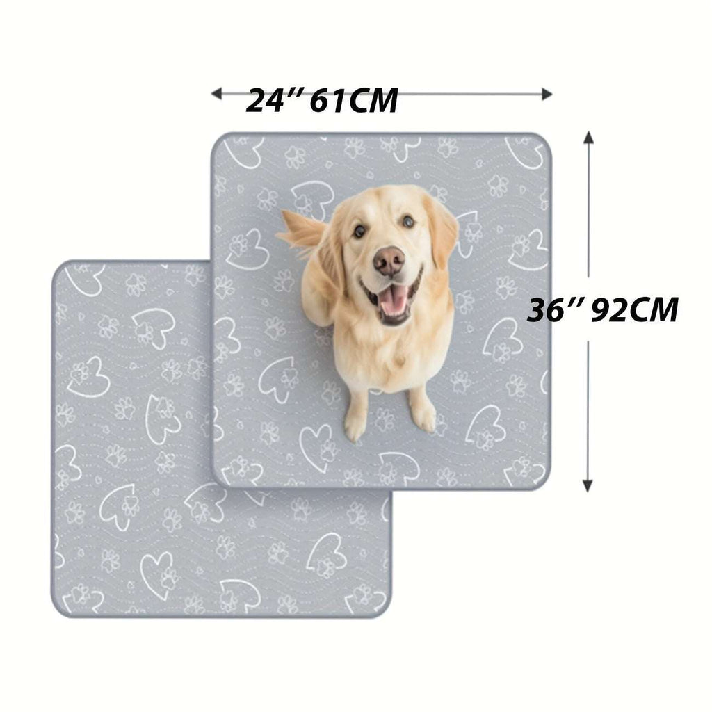 Comfortable pet mat with dog paw prints, non-slip, washable, 24x36 inch reusable dog pad for crate, car seat, floor use