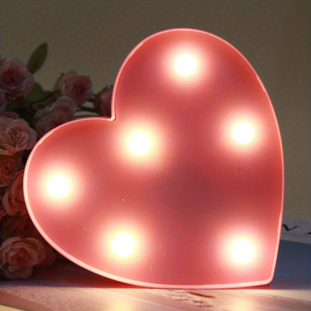 1pc Alphabet Letter LED Lights Luminous Number Lamp Decor, Battery Night Ligh, t For Home Wedding Birthday Christmas Party Decoration Letters Numbers Light, Home Decor - Kendoro