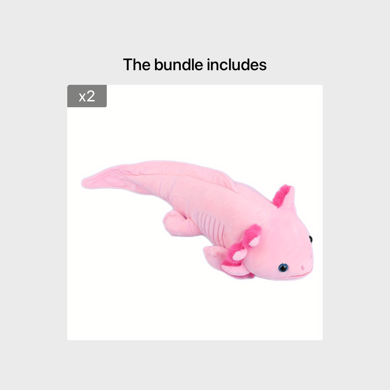MOLUTIAN Cuddly Axolotl Plush Toy - 16.53" Realistic Cartoon Ambystoma, Soft Polyester, Perfect for Home Decor & Birthday Gifts - Available in Gray, White, Blue, Yellow, Black - Kendoro