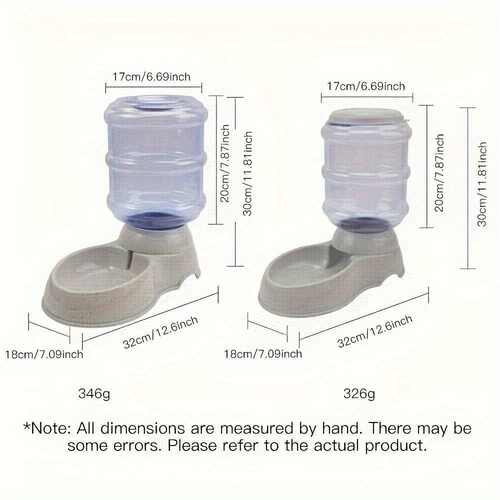 Pet water dispenser with large capacity clear container and beige base for cats and dogs, measuring 32x18x30 cm, automatic water flow bowl.
