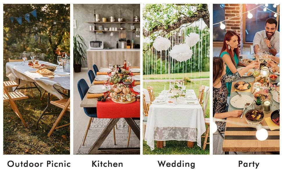 Polyester tablecloth used for outdoor picnic, kitchen, wedding, and party decoration