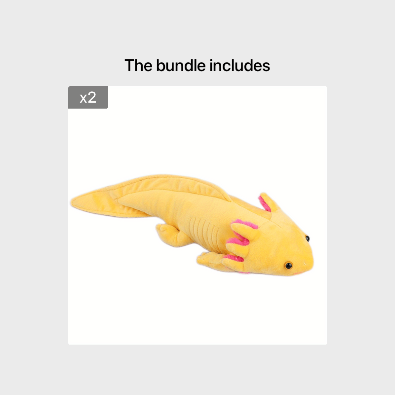 MOLUTIAN Cuddly Axolotl Plush Toy - 16.53" Realistic Cartoon Ambystoma, Soft Polyester, Perfect for Home Decor & Birthday Gifts - Available in Gray, White, Blue, Yellow, Black - Kendoro