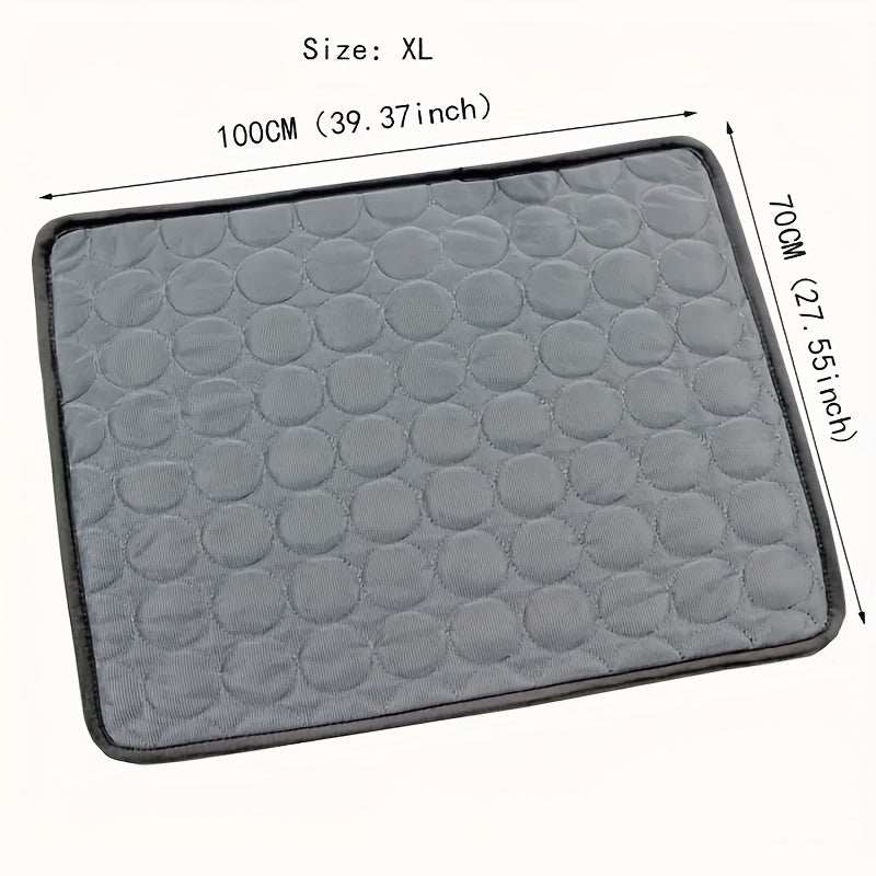 Gray rectangular breathable Summer Pet Ice Cushion for cooling dogs and cats, size XL 100x70 cm