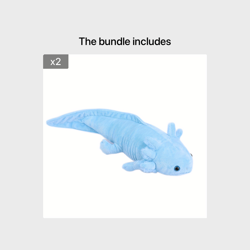 MOLUTIAN Cuddly Axolotl Plush Toy - 16.53" Realistic Cartoon Ambystoma, Soft Polyester, Perfect for Home Decor & Birthday Gifts - Available in Gray, White, Blue, Yellow, Black - Kendoro