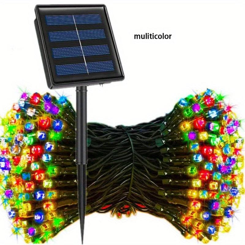 multicolor solar string light with solar panel for outdoor decoration