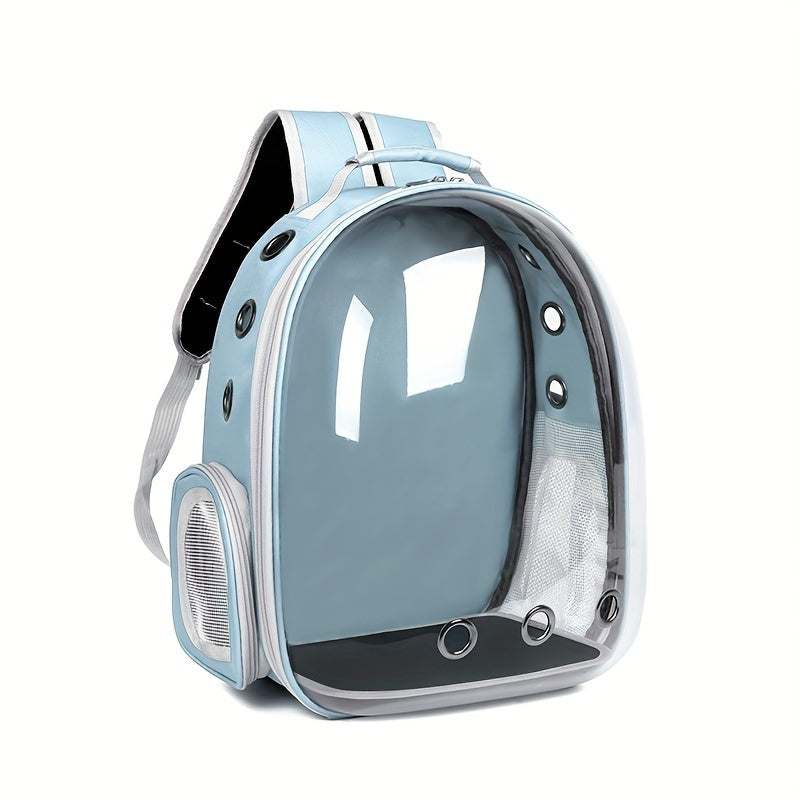 1pc Oxford Cloth Transparent Cat Backpack, Breathable Double-Shoulder Pet Carrier, Portable Cat Travel Bag, Pet Supplies - New Space Capsule Design, Unassembled - Kendoro