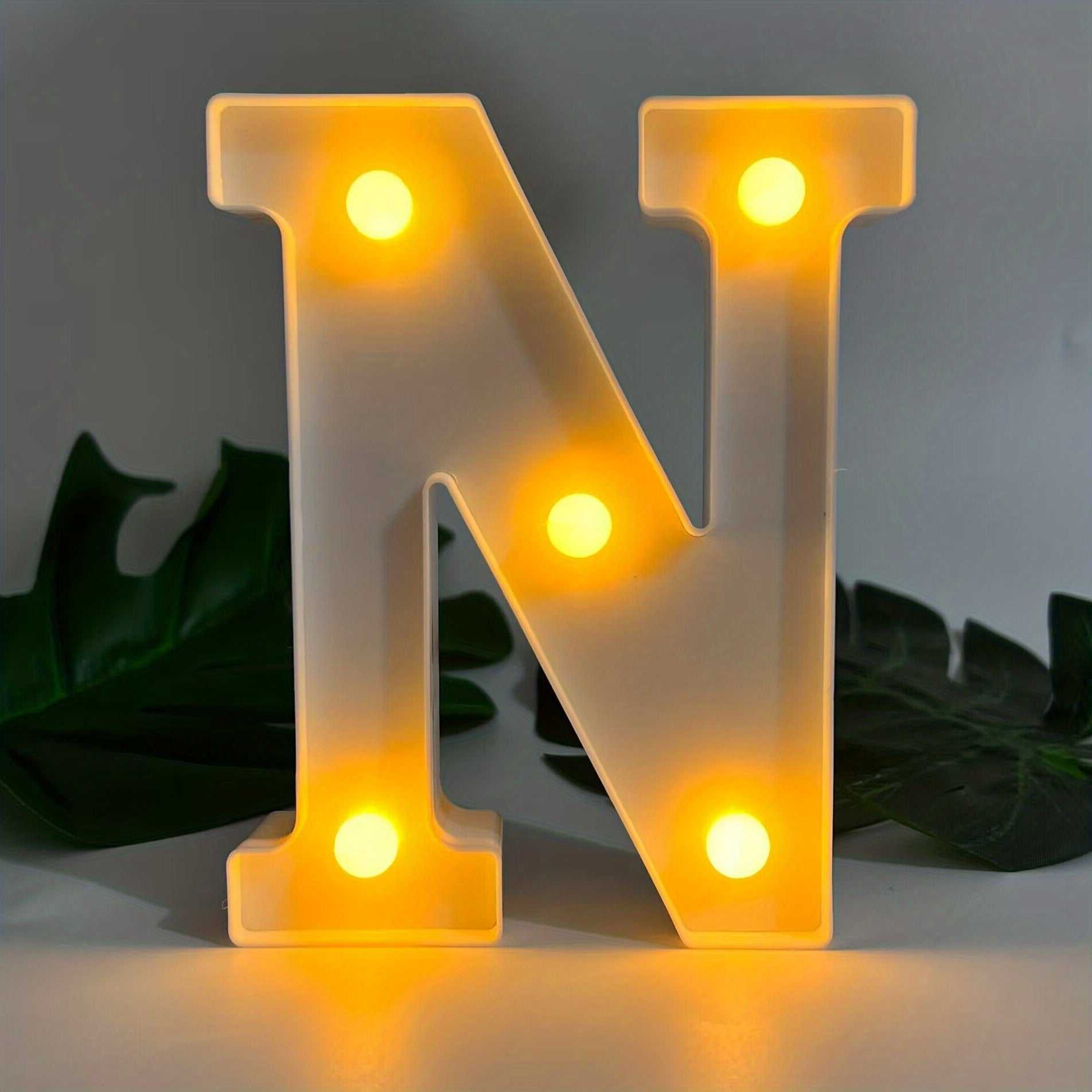1pc Alphabet Letter LED Lights Luminous Number Lamp Decor, Battery Night Ligh, t For Home Wedding Birthday Christmas Party Decoration Letters Numbers Light, Home Decor - Kendoro