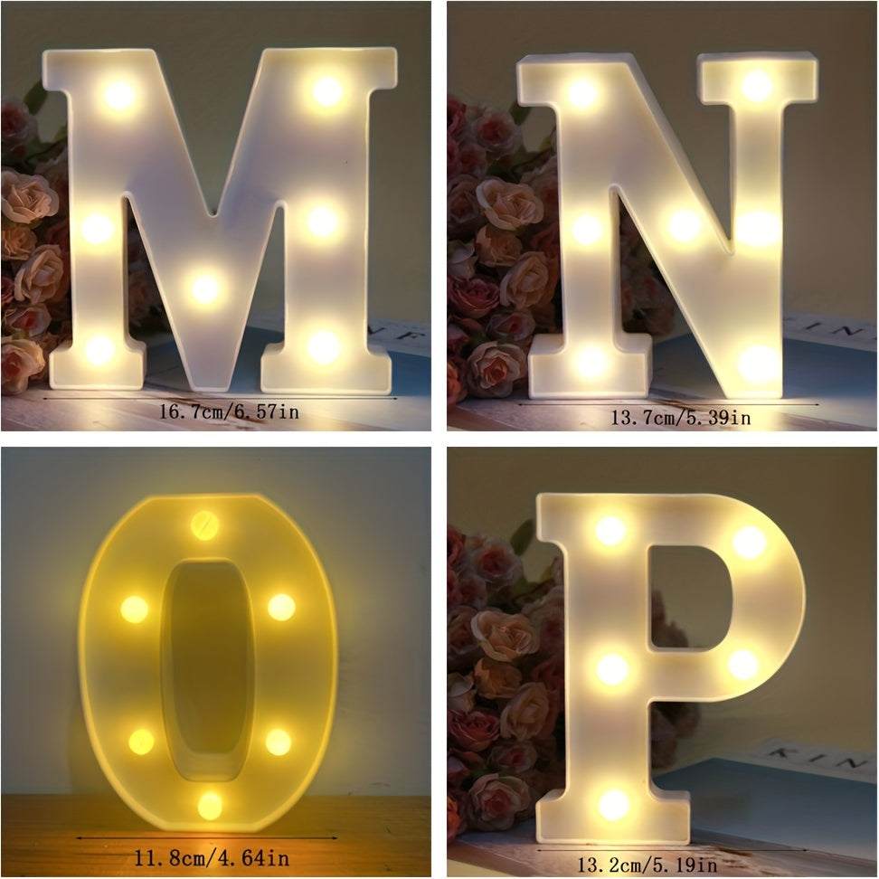 1pc Alphabet Letter LED Lights Luminous Number Lamp Decor, Battery Night Ligh, t For Home Wedding Birthday Christmas Party Decoration Letters Numbers Light, Home Decor - Kendoro