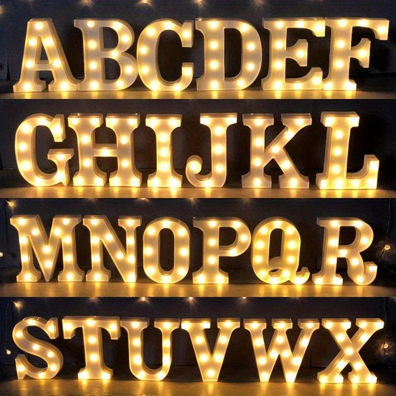 1pc Alphabet Letter LED Lights Luminous Number Lamp Decor, Battery Night Ligh, t For Home Wedding Birthday Christmas Party Decoration Letters Numbers Light, Home Decor - Kendoro