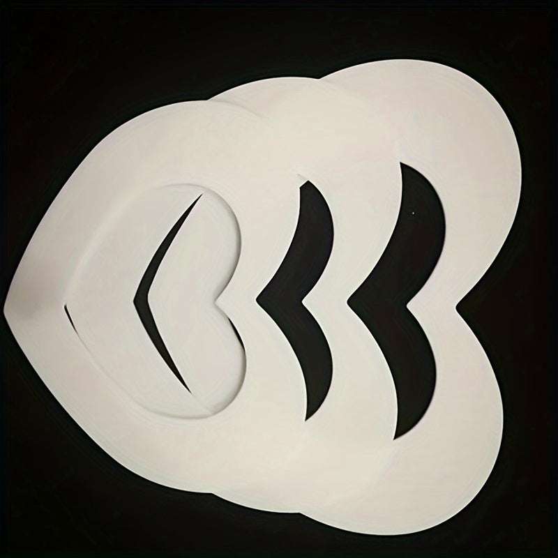 Set of white PET plastic heart shape cake molds in various sizes for baking and decorating cakes