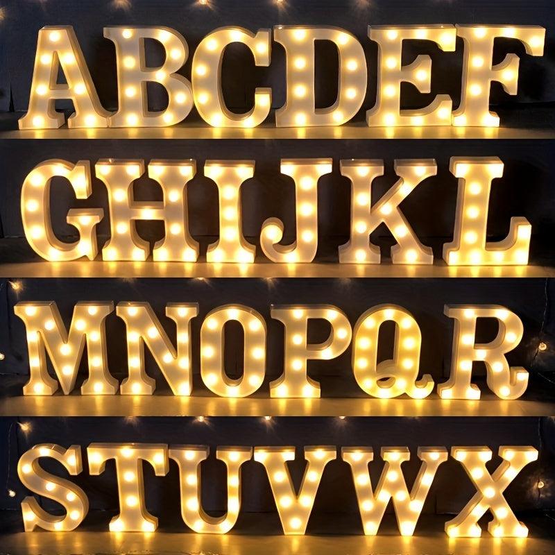 1pc Alphabet Letter LED Lights Luminous Number Lamp Decor, Battery Night Ligh, t For Home Wedding Birthday Christmas Party Decoration Letters Numbers Light, Home Decor - Kendoro