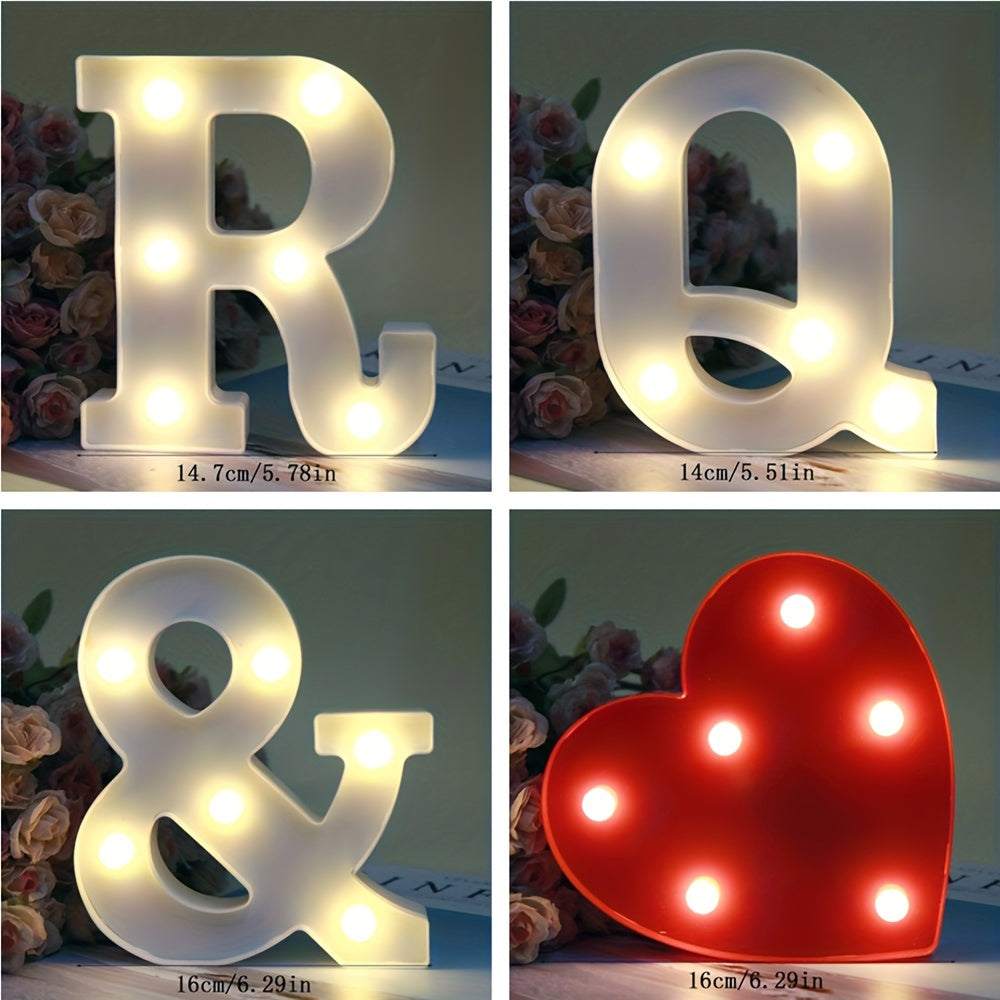 1pc Alphabet Letter LED Lights Luminous Number Lamp Decor, Battery Night Ligh, t For Home Wedding Birthday Christmas Party Decoration Letters Numbers Light, Home Decor - Kendoro
