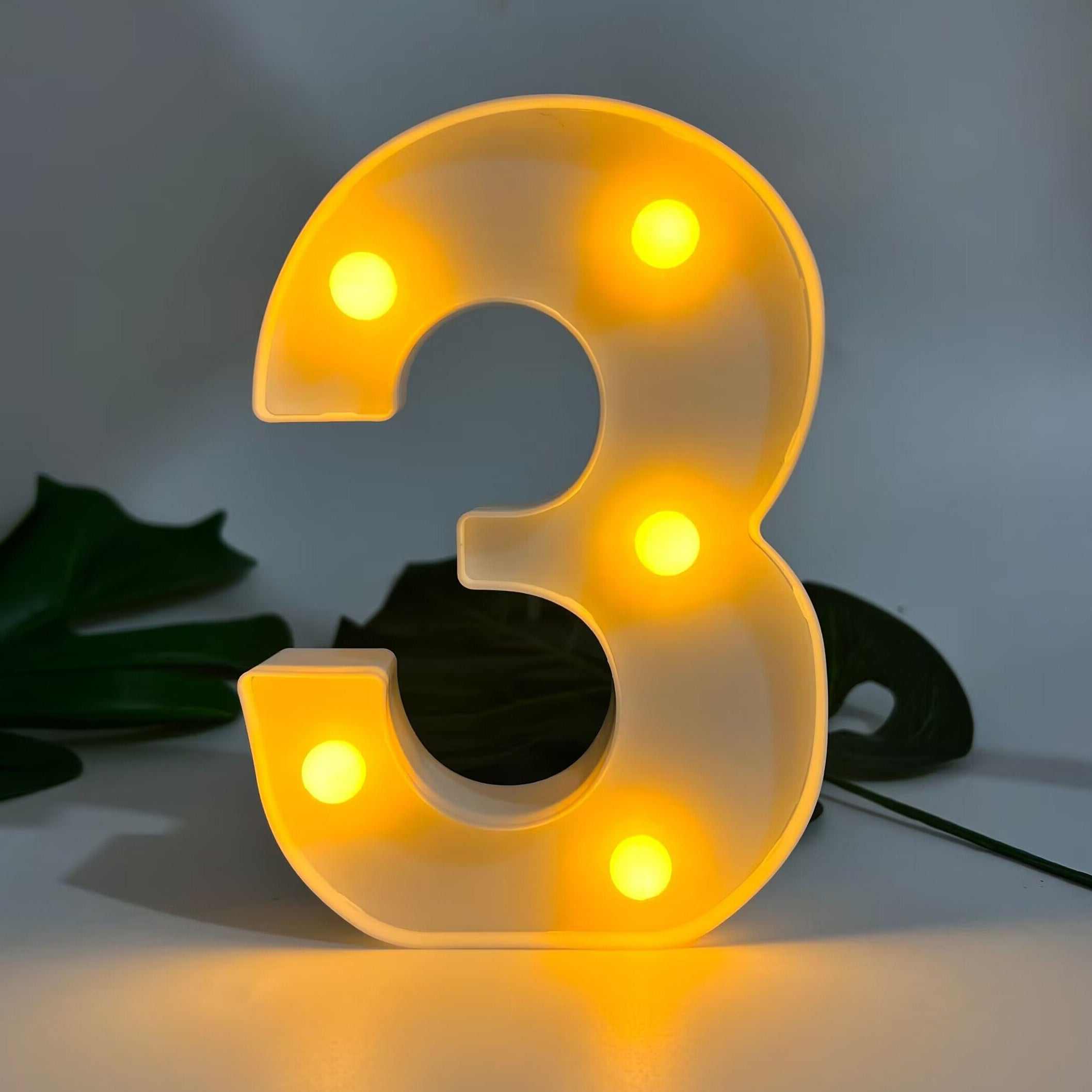 1pc Alphabet Letter LED Lights Luminous Number Lamp Decor, Battery Night Ligh, t For Home Wedding Birthday Christmas Party Decoration Letters Numbers Light, Home Decor - Kendoro