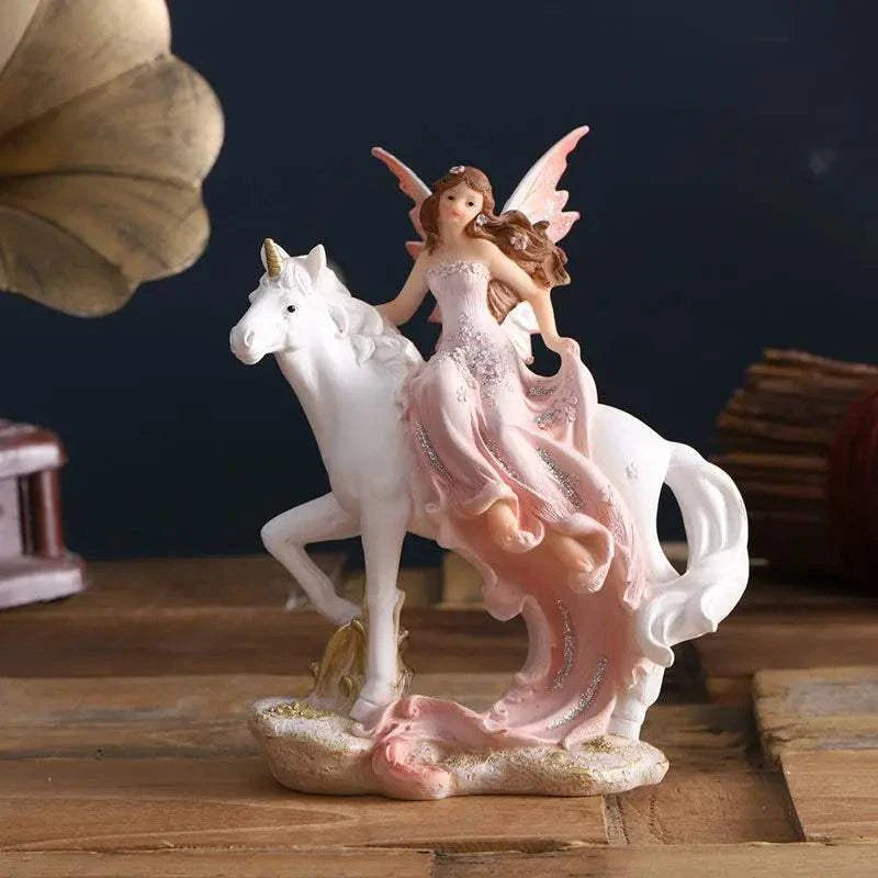 Nordic Beautiful Healing Girl Fairy Resin Ornaments Home Livingroom Desktop Figurines Decoration Study Room Sculpture Adornments - Kendoro