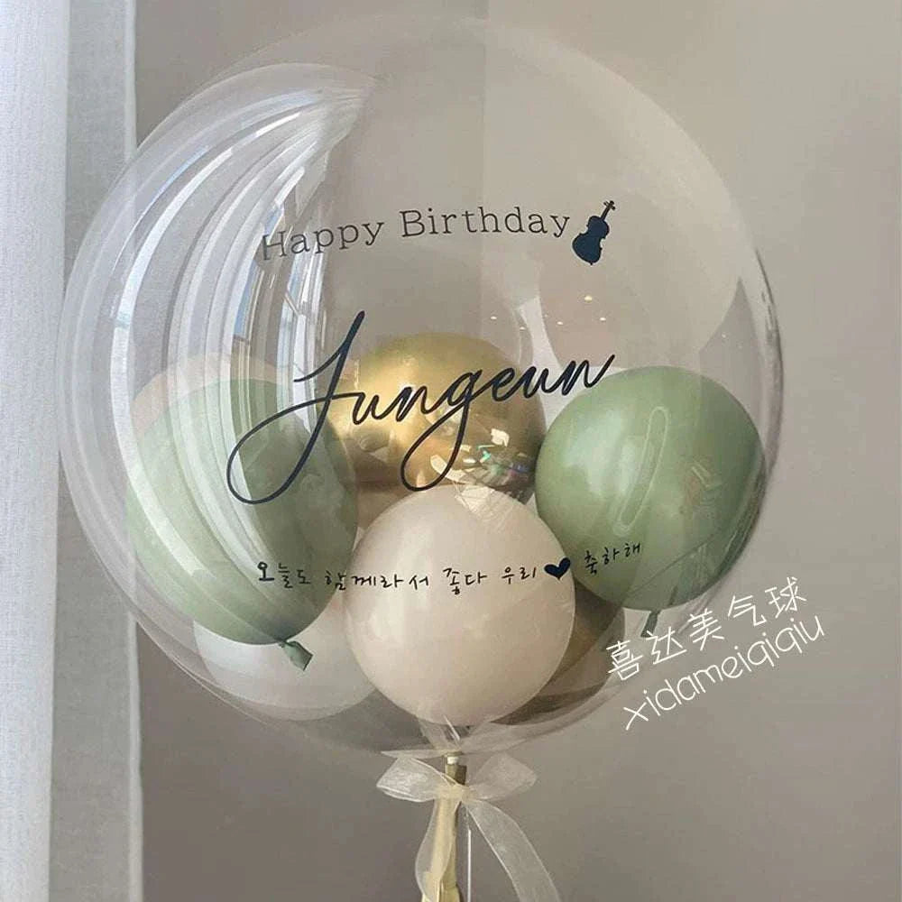 INS New Arrival Floating Air Decoration Ball Wave Transparent Balloon Baby Birthday Banquet Layout round Ball Ball - Kendoro