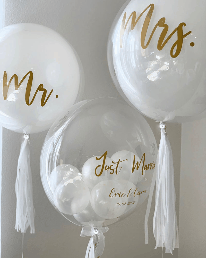 INS New Arrival transparent round floating balloons with gold lettering for wedding decor