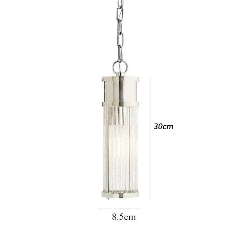 Luxury wall lamp with clear glass shade and iron body, modern style, 30cm height and 8.5cm diameter, suitable for living room, bedroom, bathroom, wall mounted lighting.