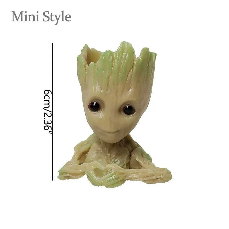 Mini Groot plant pot vase, modern flower vase, decorative plastic planter, American style office pen holder, 6cm height