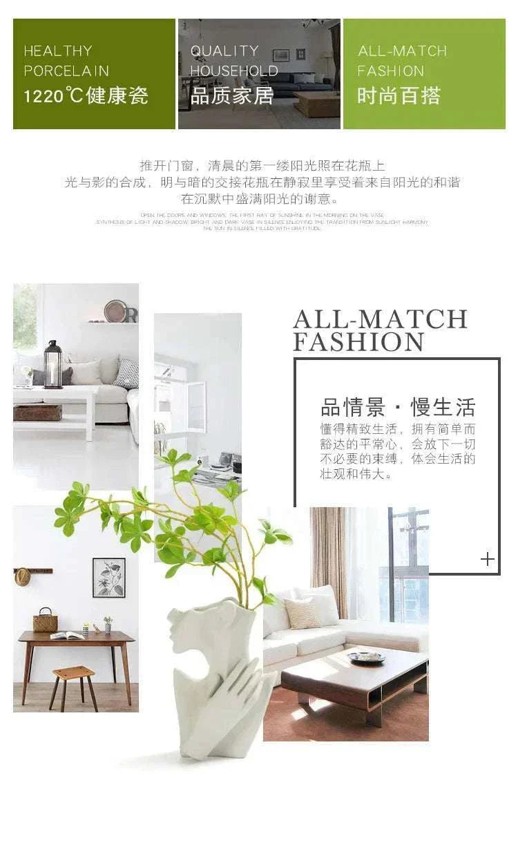 Modern ceramic woman body model vase for home decor and flower arrangement