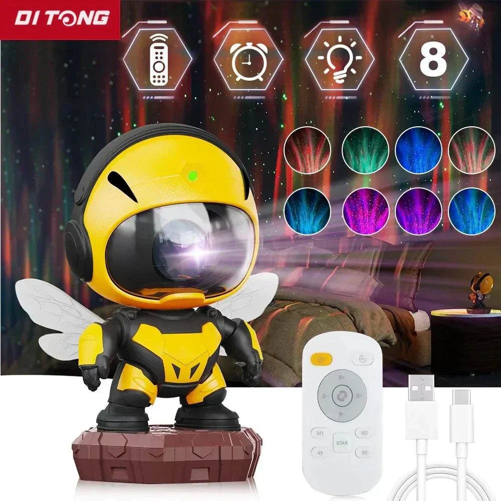 Bee Galaxy Star Projector Galaxy Night Light mini LED lamp with remote control and timer for kids room decor