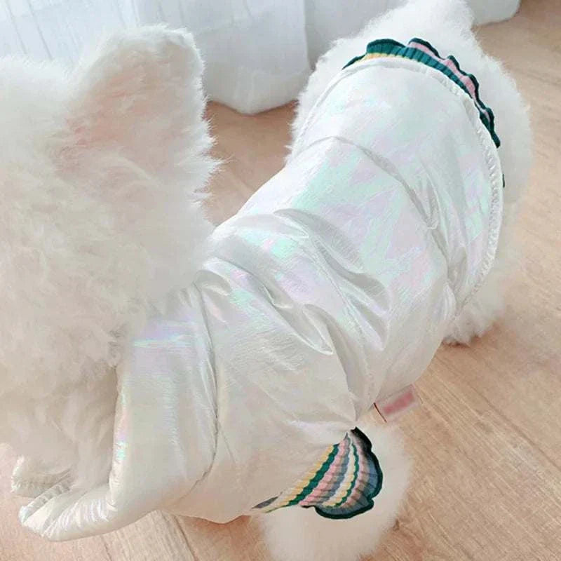 White waterproof winter pet jacket vest for small dogs warm clothing
