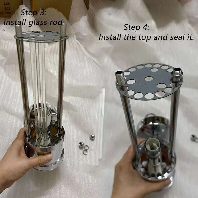 Luxury gold plated wall lamp with clear glass shade for living room and bedroom installation steps