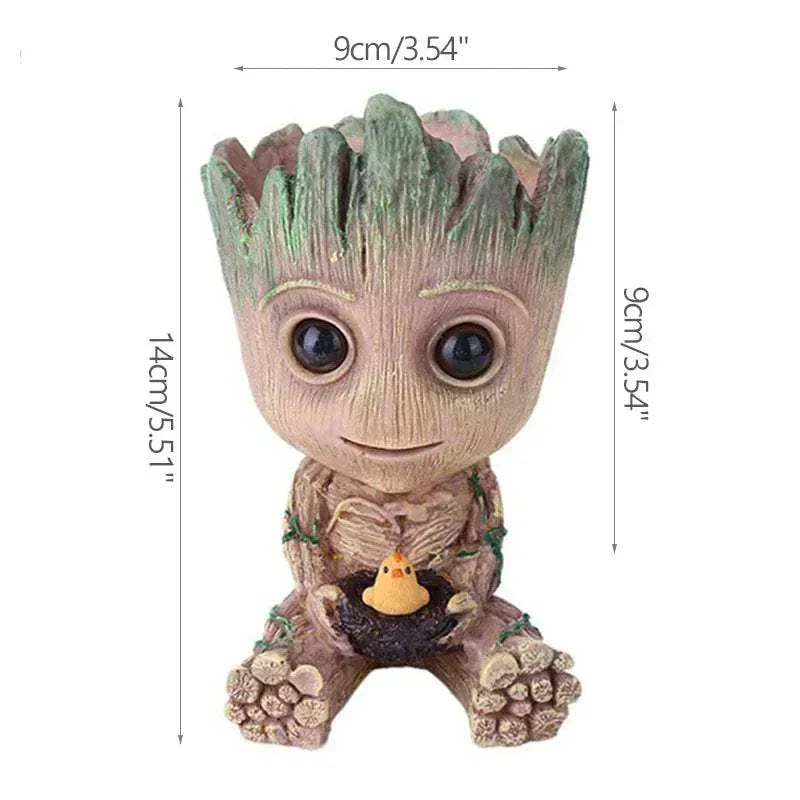 Modern Groot anime figurine vase planter for flowers and office storage with American style design.