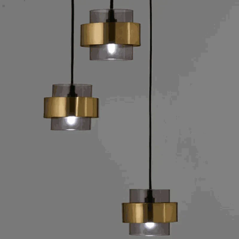 Modern bedroom art decor LED pendant light with gold and glass design for indoor home and hotel use