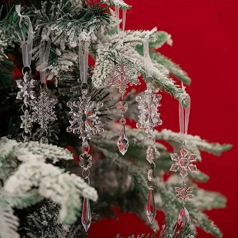 Crystal snowflake Christmas tree hanging ornaments for holiday decoration