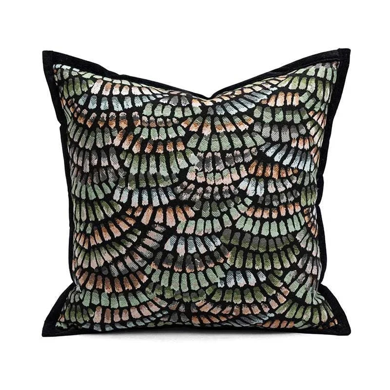 Modern Simple Jacquard Cushion Cover 45x45cm Green Baroque Throw Pillow Covers Decorative Luxury Living Room Sofa Home Decor - Kendoro