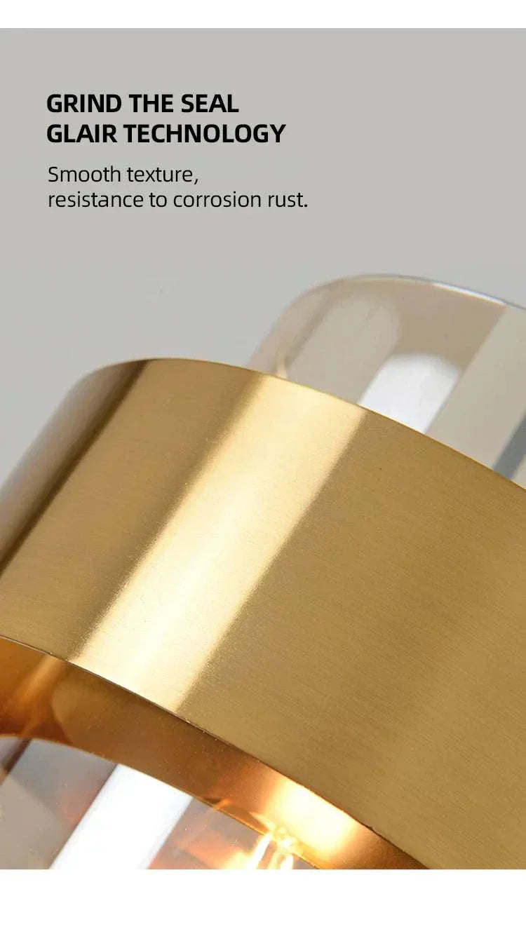 Modern bedroom art decor pendant light with smooth gold finish and LED bulb