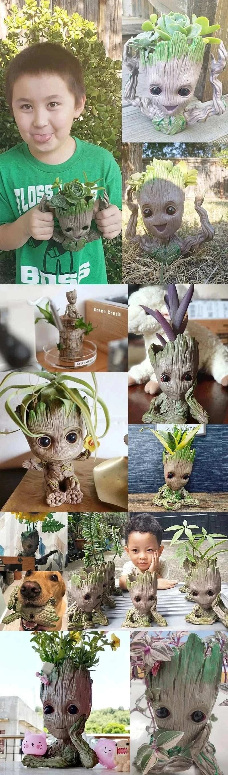 Modern Vases For Flowers Pot Groot Garden Pots Planters Anime Figurines Home Decoration Accessories Office Storage Pen Case - Kendoro