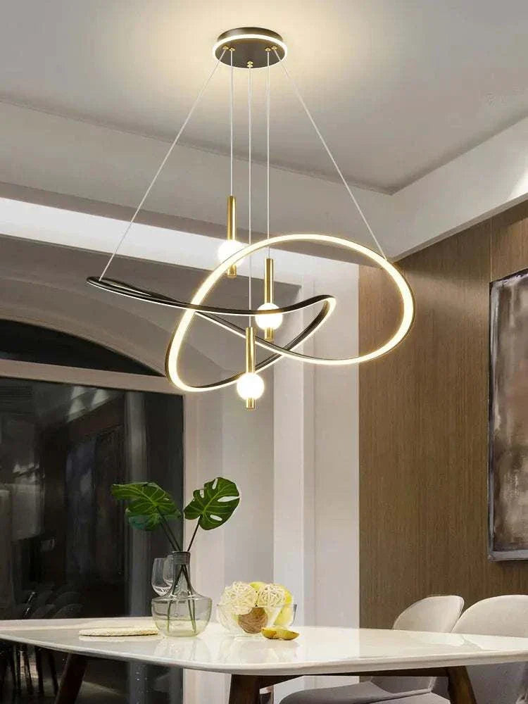 New LED modern ceiling chandelier with bright lustre and vintage-inspired design for living room and dining area lighting