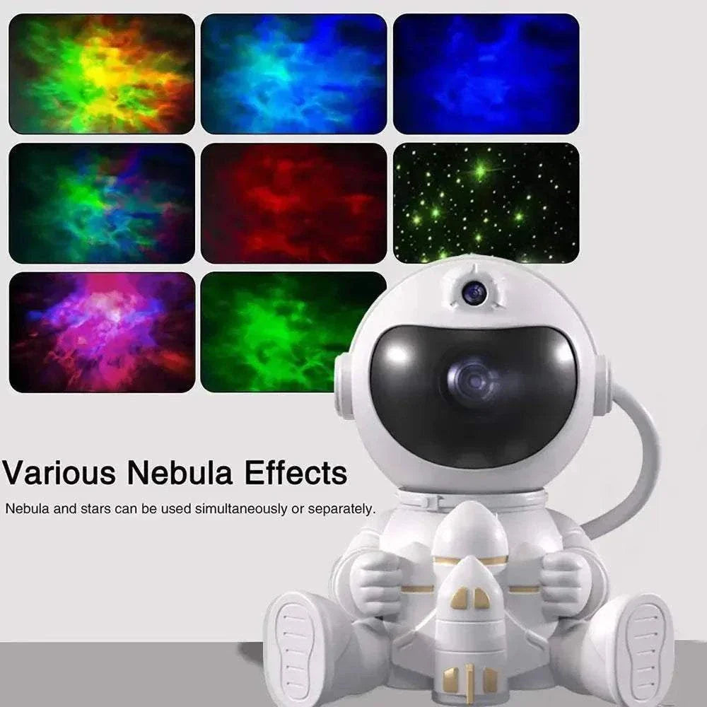 Astronaut Galaxy Projector night light with various colorful nebula and star effects for kids bedroom decoration and gifts