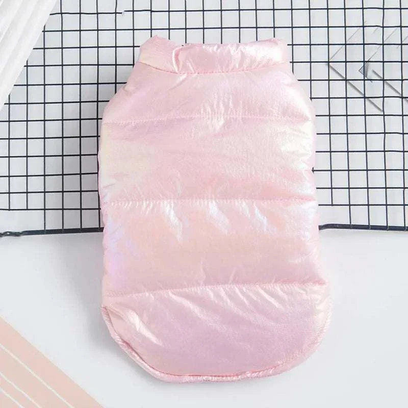 pink waterproof winter pet jacket for small dogs warm and lightweight