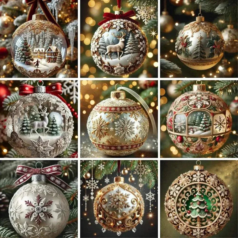Fairy Tale Planet Christmas Tree Decoration set of detailed festive acrylic ornaments with winter and holiday themes