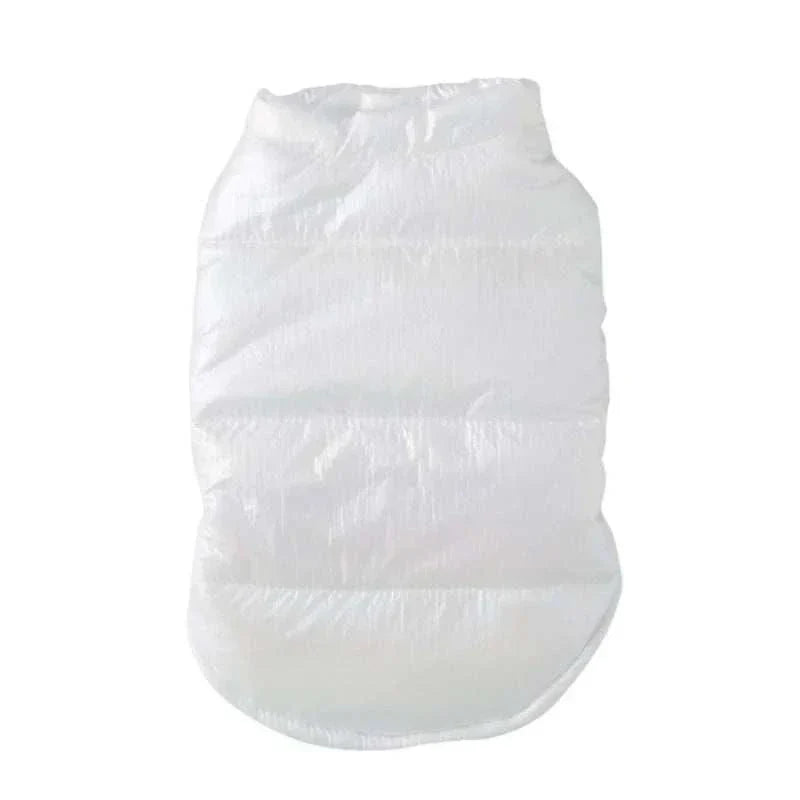 White waterproof winter pet clothes vest for small dogs warm and lightweight