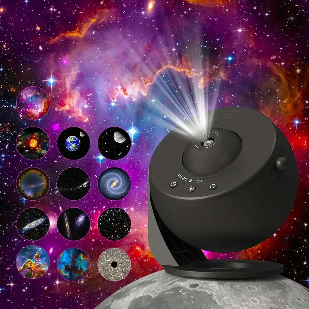 Galaxy projector for bedroom with LED night light and customizable space patterns