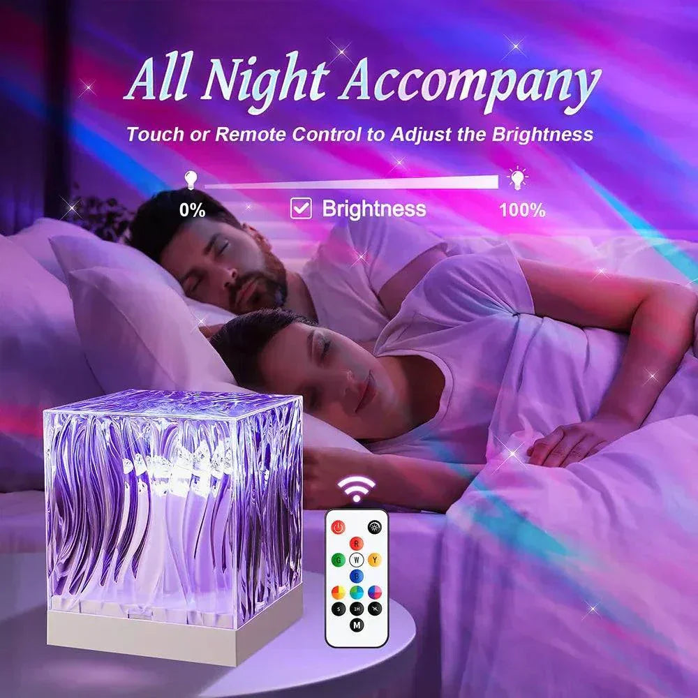 Northern Light starry sky projector lamp with remote, ocean wave and aurora light effects for bedroom ambiance