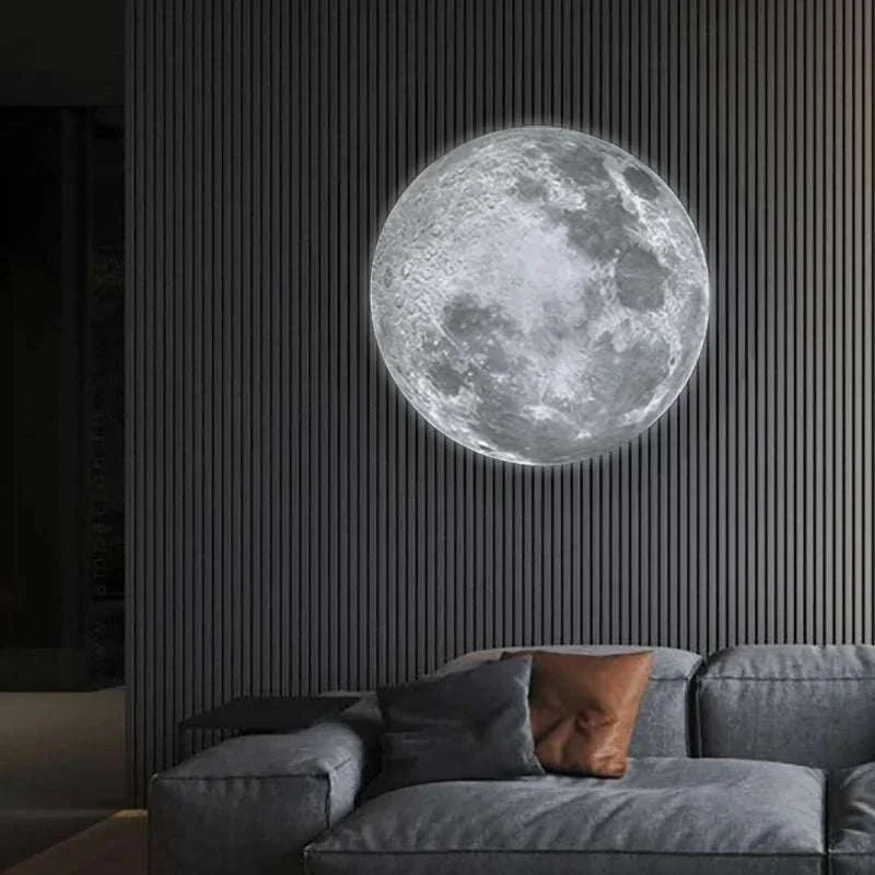 Moon projection lamp three color LED night light creating romantic room atmosphere