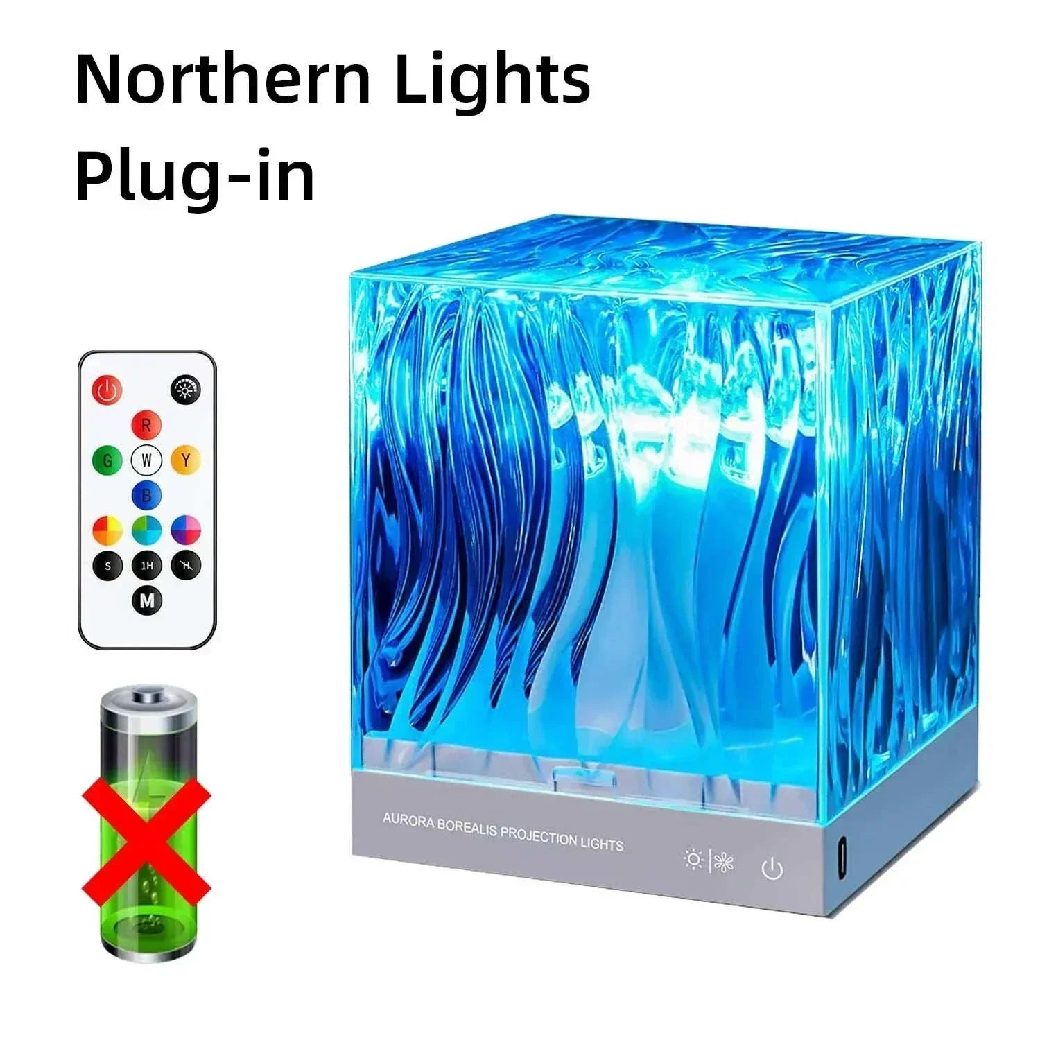 Northern Light starry sky and ocean wave projector lamp with remote, plug-in, colorful party and home decoration light