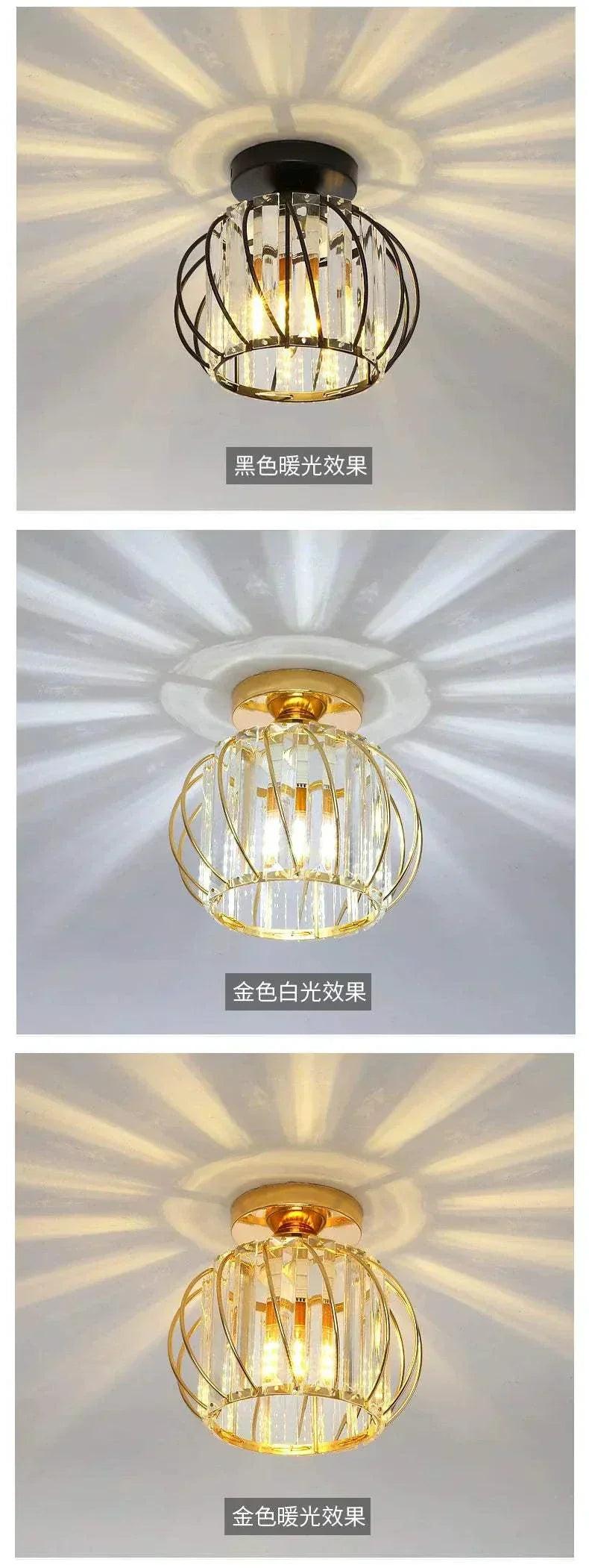 Modern light luxury living room black and gold metal ceiling chandeliers with LED bulbs and decorative light patterns